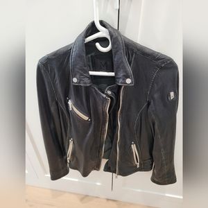Ladies black leather jacket